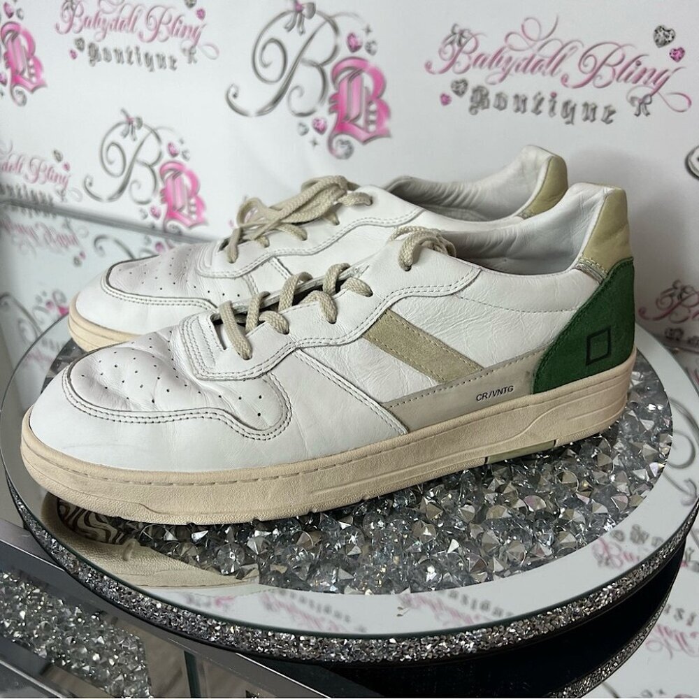 D.A.T.E sneakers White and Green shoes runners classic